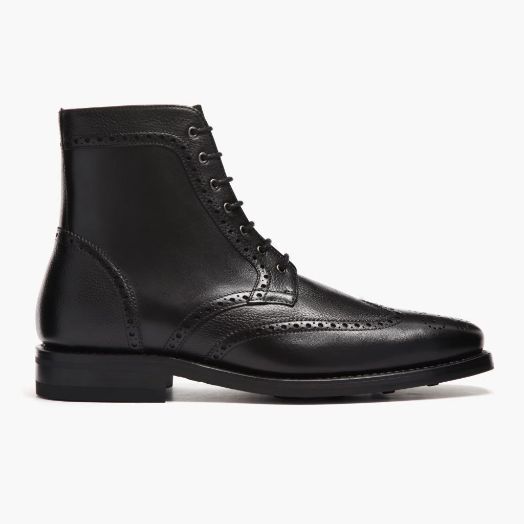 Thursday Wingtip Leather Men's Lace Up Boots Black | AU390DFM56