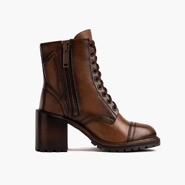 Thursday Boots Rebel Leather Women's High Heels Brown | AU190TCE