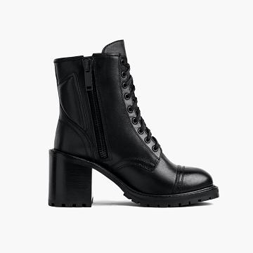 Thursday Boots Rebel Leather Women's High Heels Black | AU191RVD