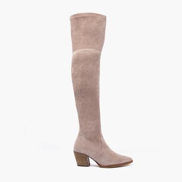 Thursday Boots Tempest Suede Women's High Heels Rose / Brown | AU186OKI