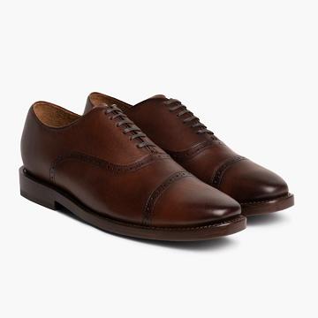 Thursday Broadway Leather Men's Dress Shoes Coffee | AU357ZUT