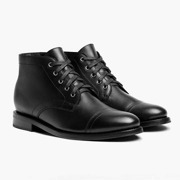 Thursday Cadet Leather Men's Chukka Boots Black | AU77FDN