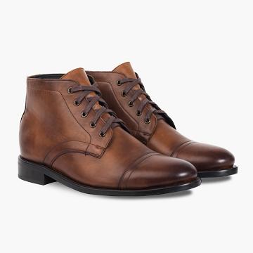 Thursday Cadet Leather Men's Lace Up Boots Brown | AU56OKI