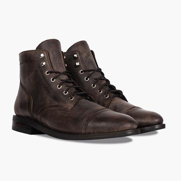 Thursday Captain Leather Classic Men's Lace Up Boots Burgundy | AU46LIS