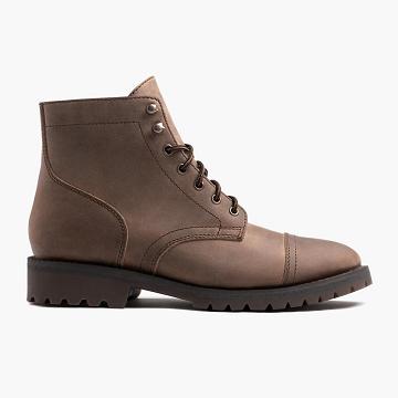 Thursday Captain Leather Men's Boots Brown | AU390DFM53