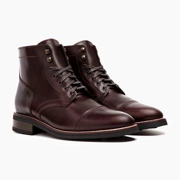 Thursday Captain Leather Men's Chukka Boots Coffee | AU73KOR