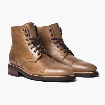 Thursday Captain Leather Men's Lace Up Boots Brown | AU53AUL