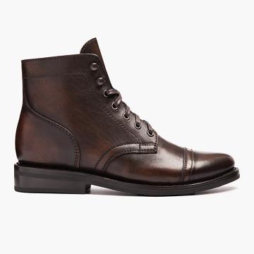 Thursday Captain Leather Rugged & Resilient Women's Lace Up Boots Coffee | AU179HAP