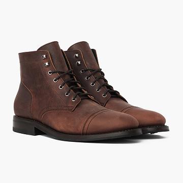 Thursday Captain Leather Rugged & Resilient Men's Boots Brown / Coffee | AU390DFM42