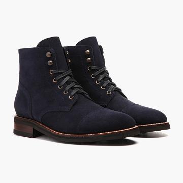 Thursday Captain Suede Men's Lace Up Boots Blue | AU423YXF