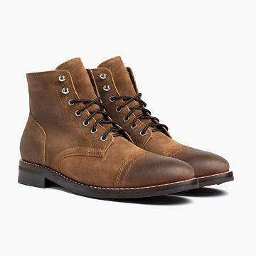 Thursday Captain Suede Men's Lace Up Boots Brown | AU424TCE