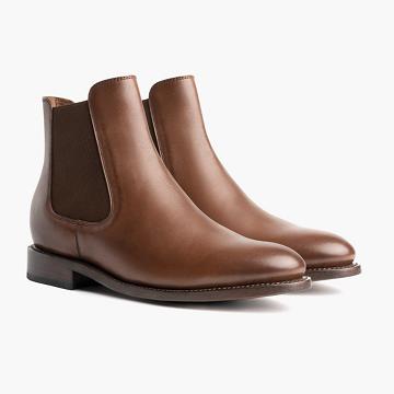 Thursday Cavalier Leather Men's Chelsea Boots Brown | AU99KOR