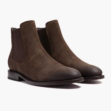 Thursday Cavalier Suede Men's Chelsea Boots Coffee | AU94VRW