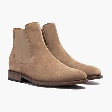 Thursday Cavalier Suede Men's Chelsea Boots Khaki | AU97ZUT