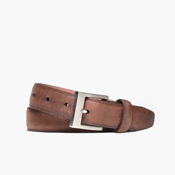 Thursday Classic Leather Rugged Men's Belts Brown | AU305ZUT