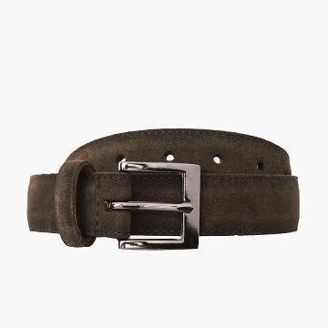 Thursday Classic Suede Men's Belts Olive | AU29PJJ