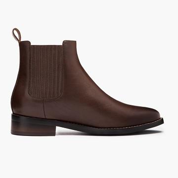 Thursday Dreamer Leather Women's Chelsea Boots Chocolate | AU22JPQ