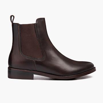 Thursday Duchess Leather Women's Chelsea Boots Coffee | AU224VRW