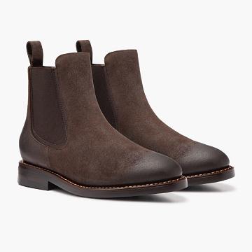 Thursday Duke Suede Men's Chelsea Boots Coffee | AU90QMA