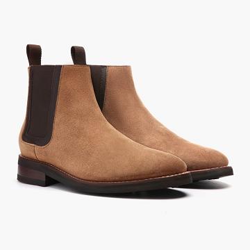 Thursday Duke Suede Men's Chelsea Boots Brown | AU91MQZ