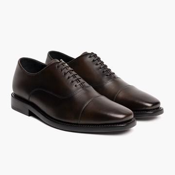 Thursday Executive Leather Classic Men's Dress Shoes Coffee | AU351MQZ