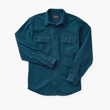 Thursday Field Flannel Cotton Men's Shirts Blue | AU31ILH