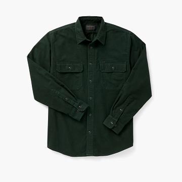 Thursday Field Flannel Cotton Men's Shirts Green | AU320TCE