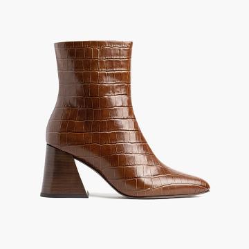 Thursday Heartbreaker Leather Women's Booties Brown | AU160OKI