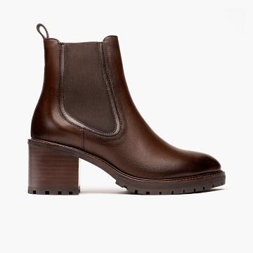 Thursday Knockout Leather Women's Chelsea Boots Coffee | AU215YXF