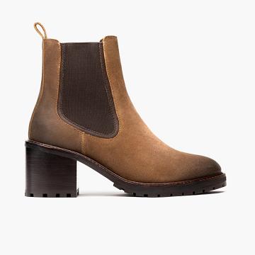 Thursday Knockout Suede Women's Chelsea Boots Brown | AU211PJJ