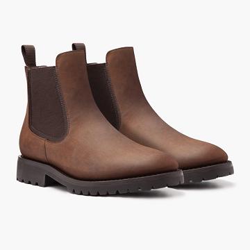 Thursday Legend Leather Men's Chelsea Boots Brown | AU86TCE