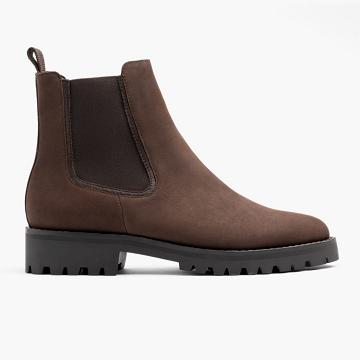 Thursday Legend Nubuck Women's Chelsea Boots Brown | AU207FDN