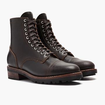 Thursday Logger Leather Men's Lace Up Boots Coffee | AU411KOR