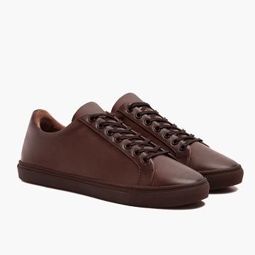 Thursday Premier Low Tops Leather Men's Sneakers Coffee | AU375WNB