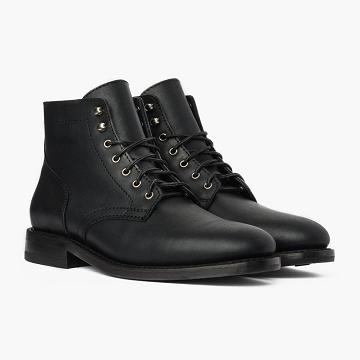 Thursday President Leather Classic Men's Lace Up Boots Black | AU400EBC