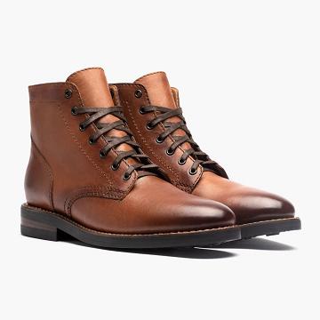 Thursday President Leather Classic Men's Lace Up Boots Brown | AU402QMA