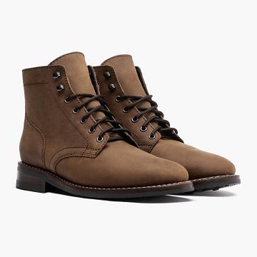 Thursday President Leather Suede Men's Lace Up Boots Brown | AU3PJJ