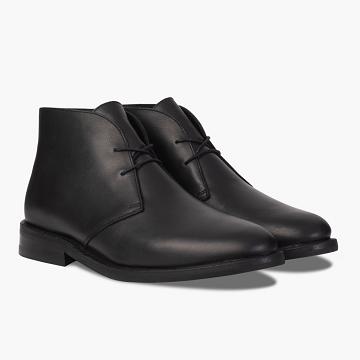 Thursday Scout Leather Men's Chukka Boots Black | AU66NWY