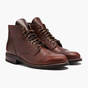 Thursday Vanguard Leather Men's Lace Up Boots Burgundy | AU390DFM58