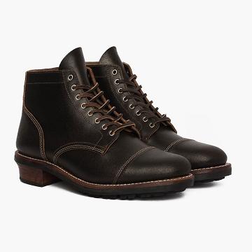 Thursday Vanguard Leather Men's Lace Up Boots Black | AU390DFM59