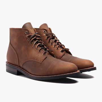 Thursday Vanguard Leather Men's Lace Up Boots Coffee | AU390DFM60